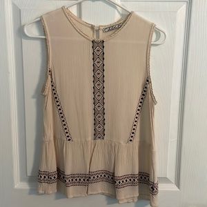 Chloe K Boho Peplum Tank Top Blouse
